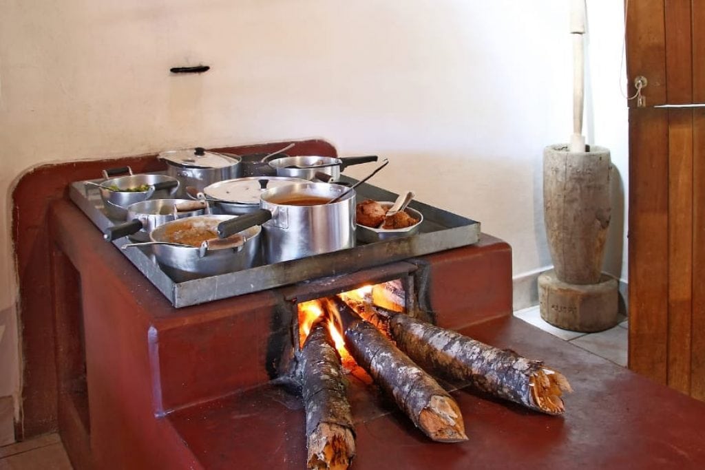 cooking on wood burning stove