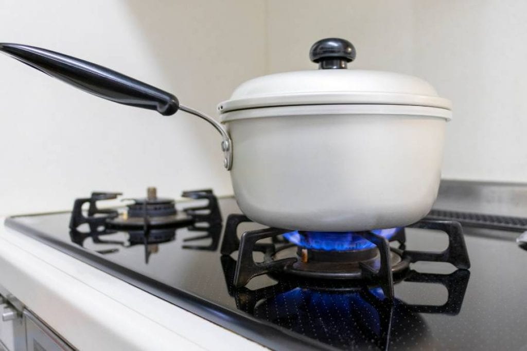 Cooking on glass top gas stove