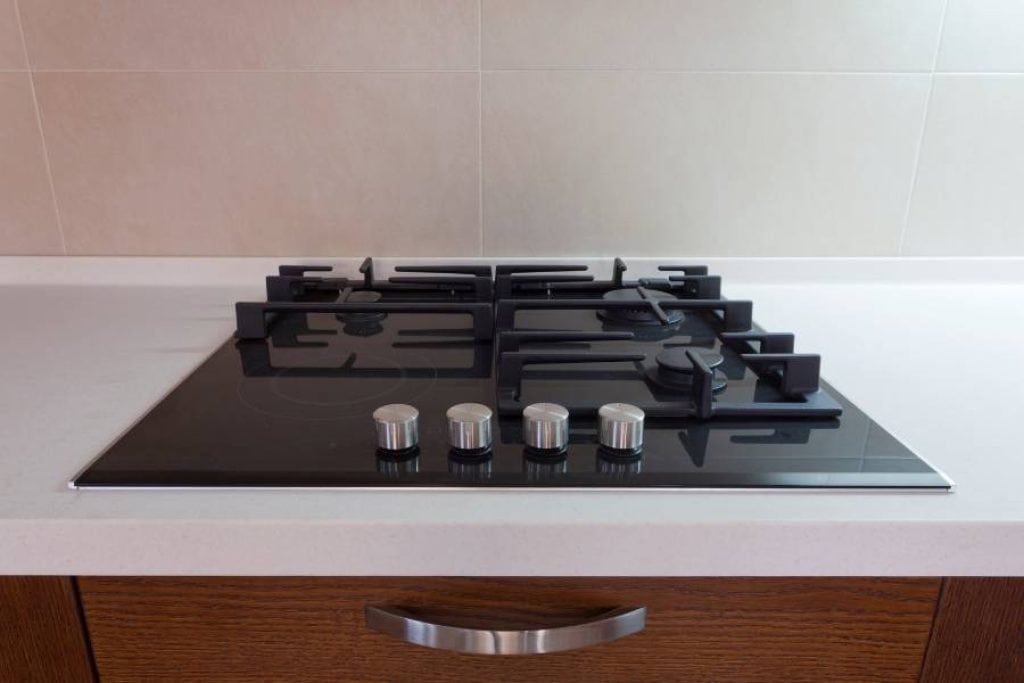 A built-in hob in our kitchen
