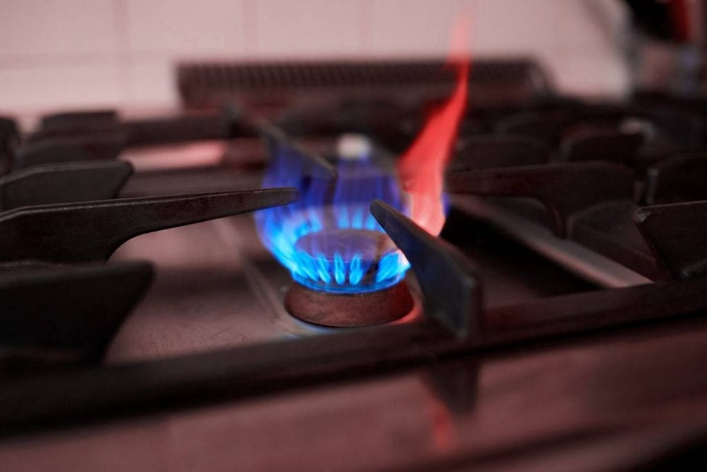 Red Flame On Gas Stove